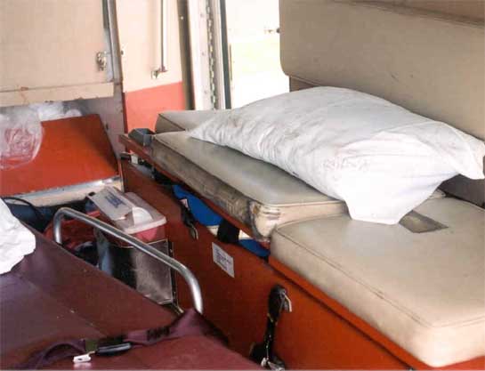 Squad bench, location of the victim just prior to crash