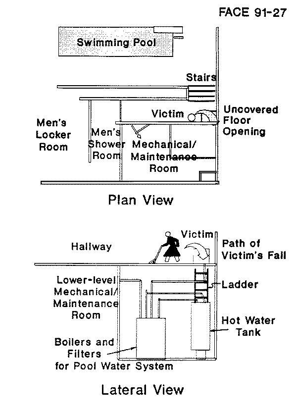 plan view and lateral view of incident scene