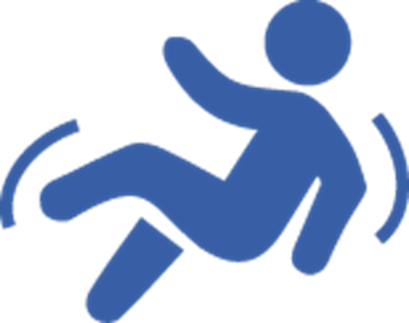 stick person in falling position icon