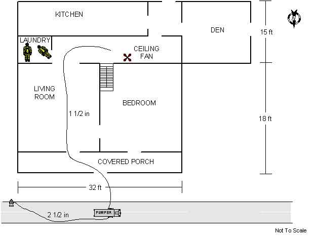 Diagram of the Residential Floor Plan showing the location of the victims