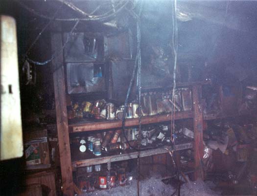 Photo 3. Example of Hazardous/Flammable Materials Stored in Cellar