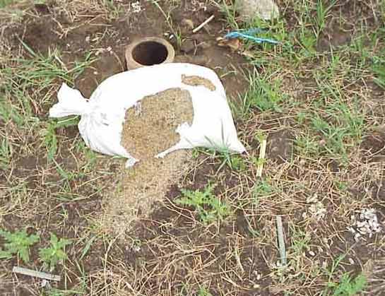 Photo 2. Picture of Mortar and Sandbag Used in Fireworks Display