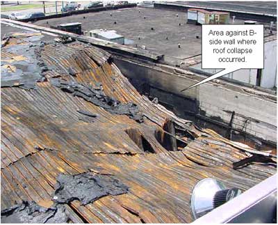 Photo 2. Roof collapse B-Side.