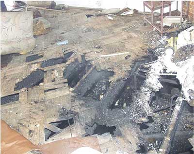 Photo 2. Floor area consumed by fire