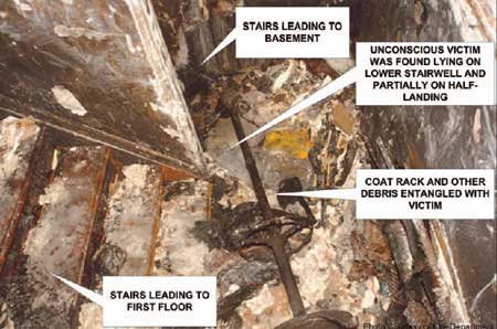 Photo 3. View of interior stairwell half-landing.