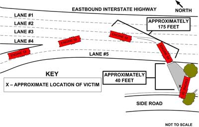 Diagram. Aerial view of incident site