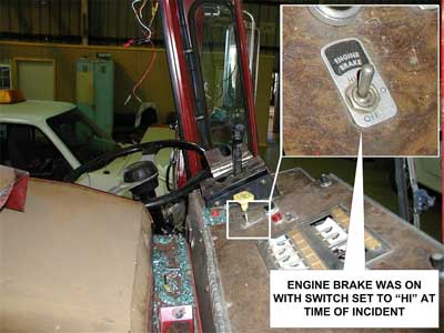 Dashboard and engine brake switch