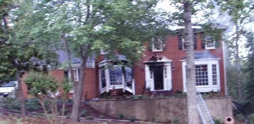 House with burn damage