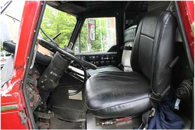 cab interior of fire truck