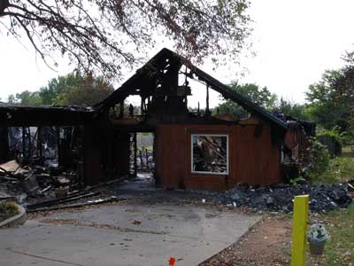 remains of structure after the fire
