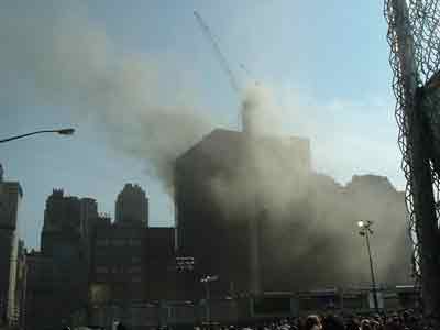 smoke from the high rise building