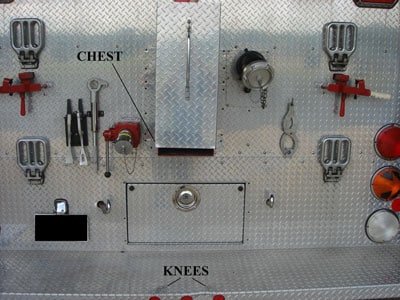 tailboard of fire truck