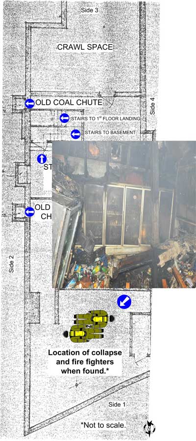 location of collapse and fire figthers