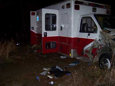 wrecked ambulance