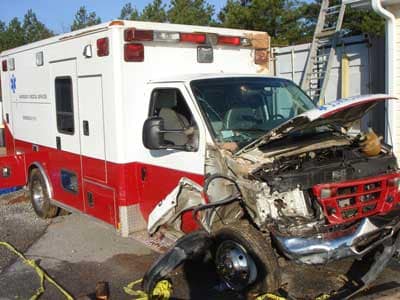 wrecked ambulance