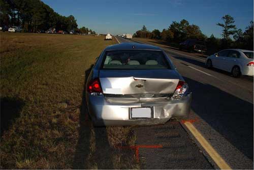 POV1 Rear collision damage