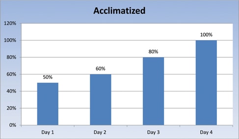 Bar graph of a proposed work schedule for acclimatized fire fighters