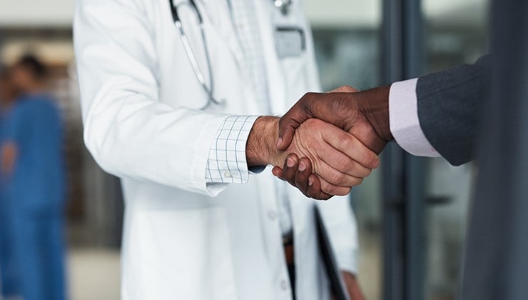 Doctor shaking hands