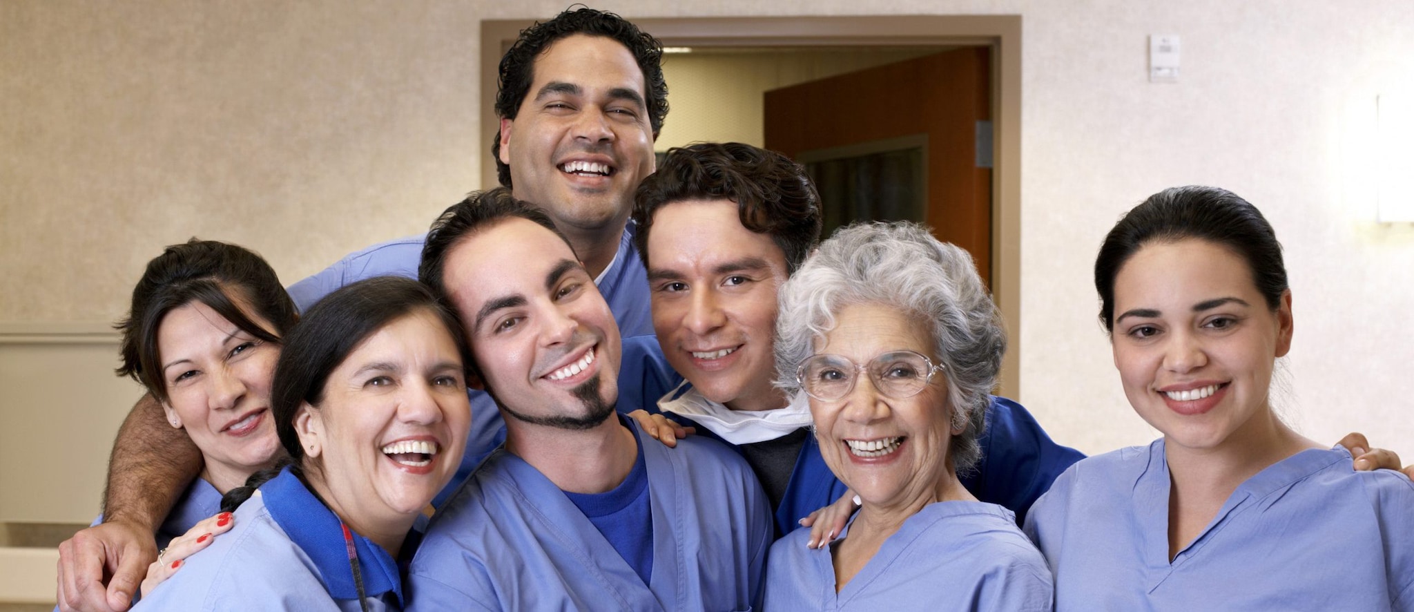group of happy nurses