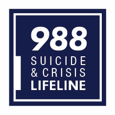 Telephone number 988 for the suicide and crisis lifeline