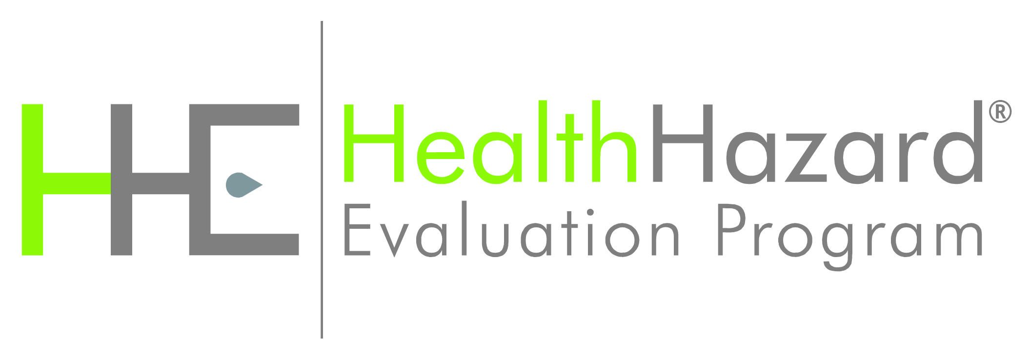Health Hazard Evaluation (HHE) Program logo with stylized HHE letters in green and gray