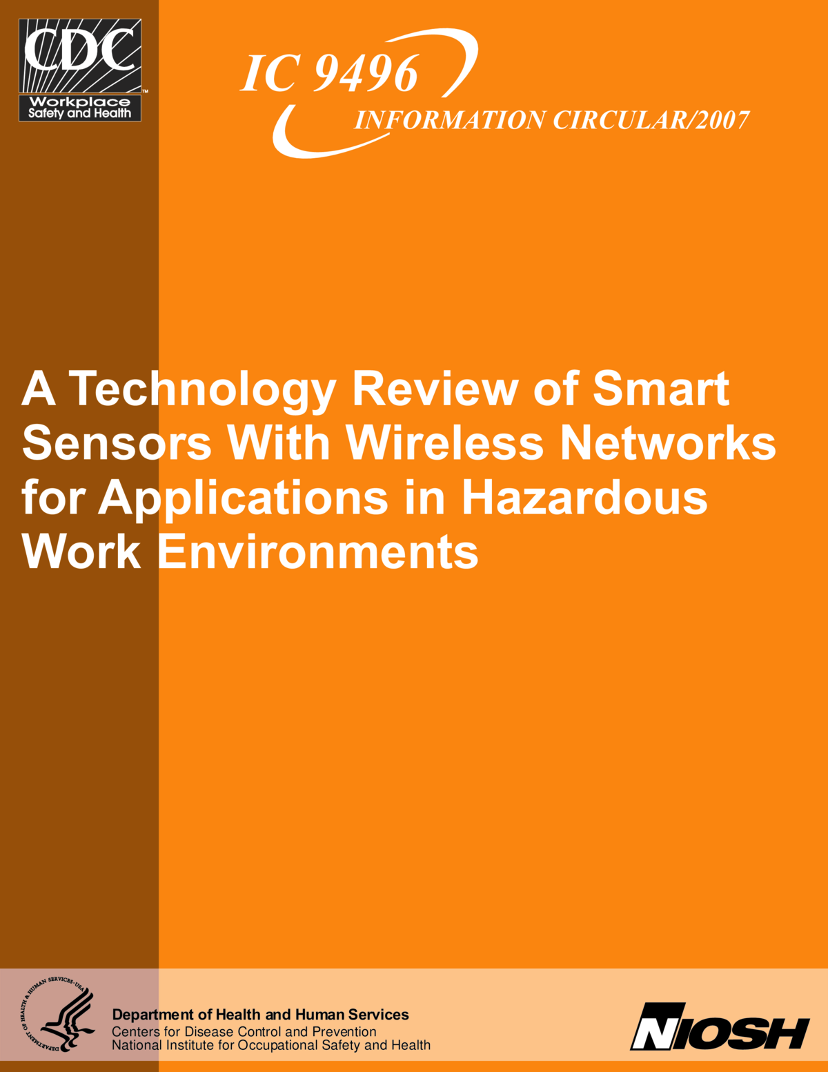 A Technology Review of Smart Sensors with Wireless Networks for Applications in Hazardous Work Environments