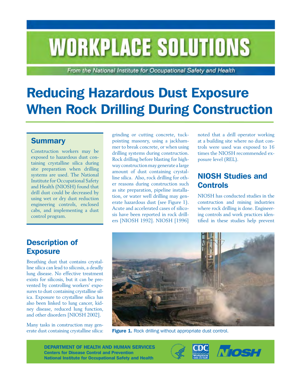 Workplace Solutions: Reducing Hazardous Dust Exposure When Rock Drilling During Construction