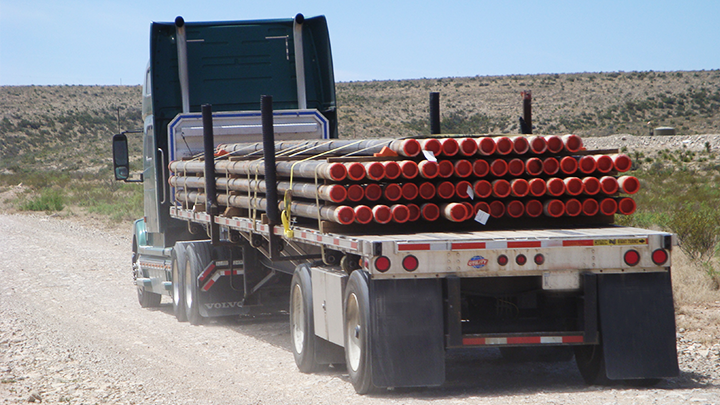 a truck hauling materials