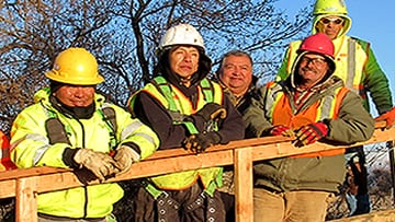 American Indian/Alaska Native construction workers on the Fort Hall Indian Reservation. Photo by NIOSH