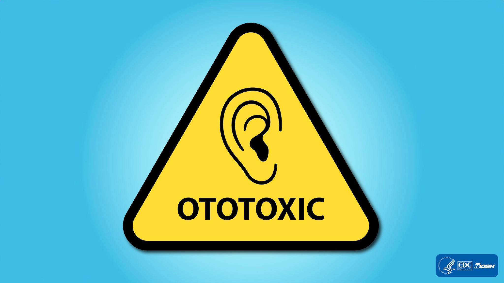 Warning symbol with ear icon that says ototoxic