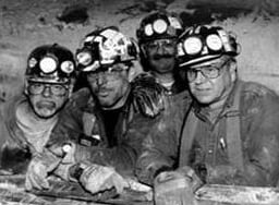 Underground miners enjoying a break