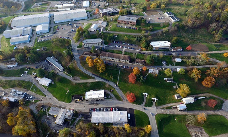 An aerial view of the Pittsburgh Mining Research Division campus