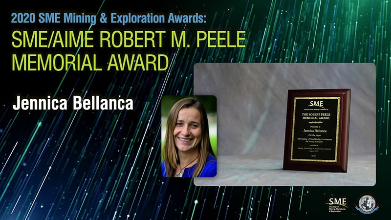 Image depicting the award plaque with Jennica Bellanca in an inset photo.