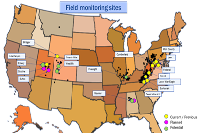 Map representing the use of data collected for this project from across the United States. 