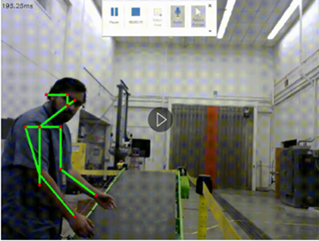 Still of skeletonization test for aiding in activity recognition for mine workers.
