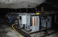 Nitrogen gas generating system in underground entry.