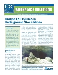 Image of publication Workplace Solutions: Ground Fall Injuries in Underground Stone Mines