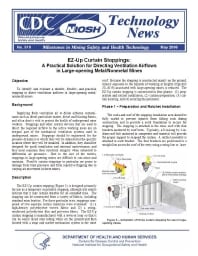 Image of publication Technology News 519 - EZ-Up Curtain Stoppings: A Practical Solution for Directing Ventilation Airflows in Large-opening Metal/Nonmetal Mines