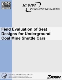 Image of publication Field Evaluation of Seat Designs for Underground Coal Mine Shuttle Cars