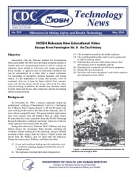 Image of publication Technology News 535 - NIOSH Releases New Educational Video: Escape from Farmington No. 9: An Oral History