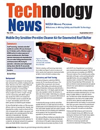 Front page of Mobile Dry Scrubber Provides Cleaner Air for Downwind Roof Bolter