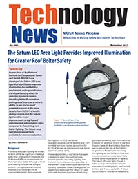 First page of The Saturn LED Area Light Provides Improved Illumination for Greater Roof Bolter Safety