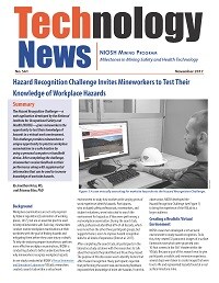 First page of Technology News 561 - Hazard Recognition Challenge Invites Mineworkers to Test Their Knowledge of Workplace Hazards