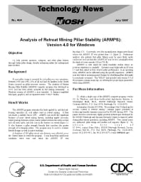 Image of publication Technology News 464 - Analysis of Retreat Mining Pillar Stability (ARMPS): Version 4.0 for Windows