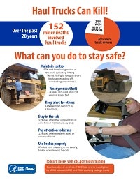 Image of Haul Trucks Can Kill! infographic
