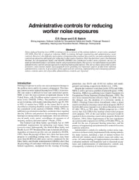Image of publication Administrative Controls for Reducing Worker Noise Exposures