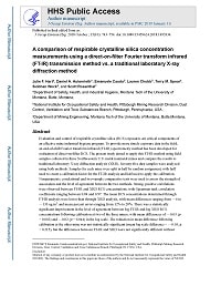 First page of A Comparison of Respirable Crystalline Silica Concentration Measurements Using a Direct-on-filter Fourier Transform Infrared (FT-IR) Transmission Method versus a Traditional Laboratory X-ray Diffraction Method