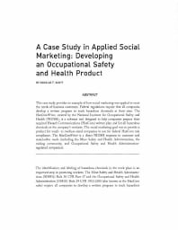 Image of publication A Case Study in Applied Social Marketing: Developing an Occupational Safety and Health Product