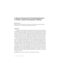 Image of publication A General Framework for Prioritizing Research To Reduce Injuries and Diseases in Mining