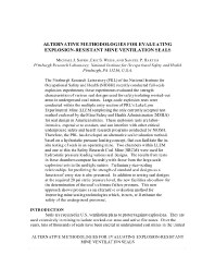 Image of publication Alternative Methodologies for Evaluating Explosion-resistant Mine Ventilation Seals